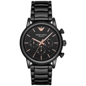 NWT Emporio Armani Men's Luigi Ceramica Chronograph black Watch